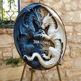 Love Dragons - Personalized Dragon Round Wood Sign