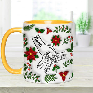 Hold My Hand, Hold My Heart - Personalized Grandma Accent Mug