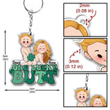 One Lucky Butt Lucky Clover Shamrock Naughty - Personalized Couple Transparent Keychain