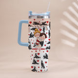 My Favorite Thing To Do Is You - Personalized Couple Tumbler With Handle