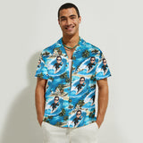 Funny Caricature From Any Photo - Personalized Surfing Hawaiian Shirt