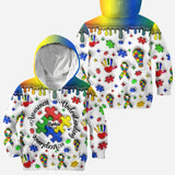 Sensibilisation à l'autisme - T-shirt personnalisé intégral de sensibilisation à l'autisme