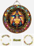 Smoke Of Air And Fire And Earth - Personalized Witch Round Wood Sign