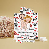 I love you - Personalized Couple Vertical Rectangle Building Brick Blocks Printed On Both Sides