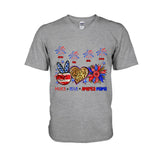 Peace Love American Nana Mama Any Title - Personalized Mother T-shirt And Hoodie