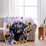 Cute Little Highland Cow - Personalized Blanket
