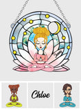 Namaste - Personalized Yoga Window Hanging Suncatcher Ornament