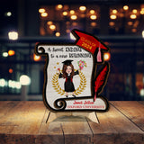 A Sweet Ending To A New Begining - Personalized Graduation 2 Layered Wood Sign / Wood Plaque