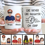 Like Father Like Daughter Fist Bump Handshake - Personalized Father Mug