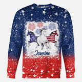 Horse Independence Day Pattern - Personalized Horse All Over Shirt