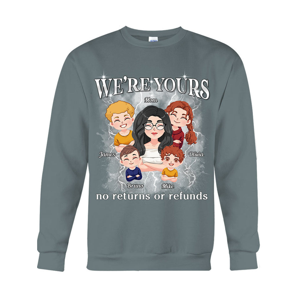 We're Yours No Returns Or Refunds Chibi Kids Bootleg Rap - Personalized Mother T-shirt And Hoodie