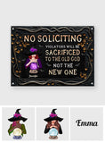 NO SOLICITING - Personalized Witch Rectangle Metal Sign