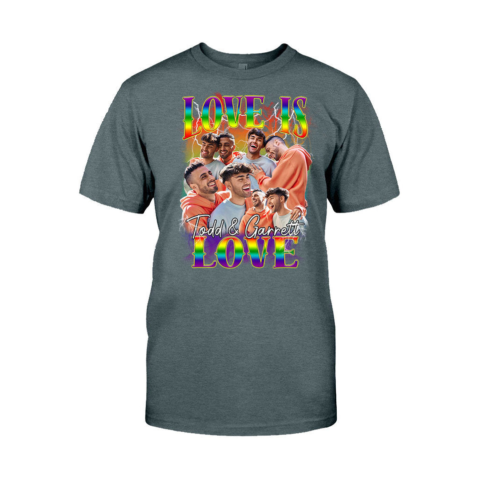 Love Is Love Bootleg Rainbow - Personalized LGBT Support T-shirt And Hoodie