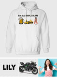 I'm A Simple Man - Personalized Couple Embroidered Hoodie