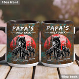 Grandpa's Wolf Pack - Personalized Father Accent Mug