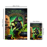 Warning Witch Property - Personalized Witch Garden Flag