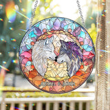 Soulmates Wolves - Personalized Wolf Window Hanging Suncatcher Ornament