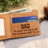 Together We're A Team - Personalized Father Leather Wallet