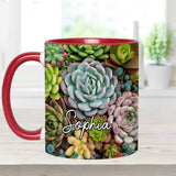 Beautiful Cactus Succulents Plants - Personalized Cactus Accent Mug