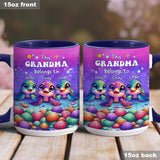 This Grandma Belongs To Sea Turtle Version - Personalized Grandma Accent Mug