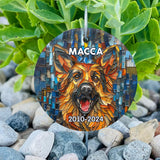 Dog on Ceramic Tiles - Personalized Dog Round Hanging Garden Slate