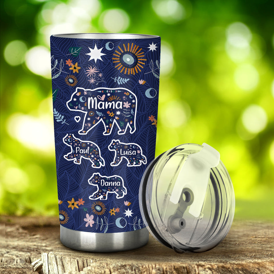 Mama Bear Floral - Personalized Mother Tumbler