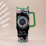 You Are My Sunshine - Personalized Turtle Tumbler With Handle