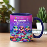 This Grandma Belongs To Sea Turtle Version - Personalized Grandma Accent Mug