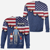Papa American Flag - Personalized Grandpa All Over Shirt