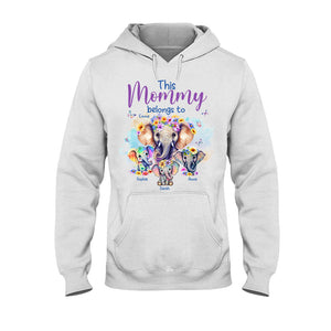 Elephants This Mommy Belongs To - Personalized Mother T-shirt And Hoodie