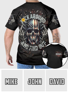 American Flag Skeleton - Personalized Skull All Over Shirt