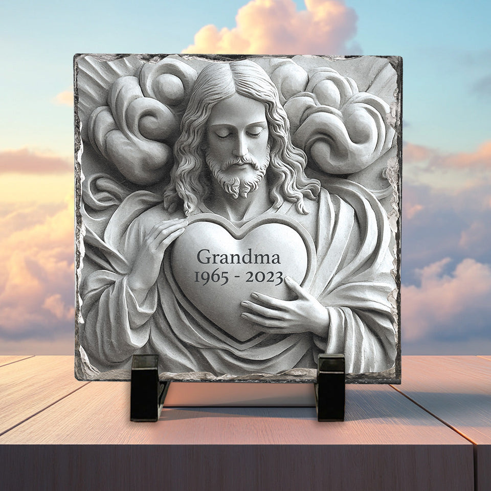 Dieu est avec vous - Pierre commémorative carrée personnalisée