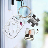 Un morceau de mon cœur vit au ciel - Porte-clés commémoratif personnalisé avec breloques
