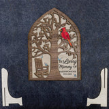 Fauteuil commémoratif Cardinal rouge - Plaque commémorative personnalisée en bois double couche
