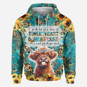 Sassy Highland Cow - Personalized All Over Shirt