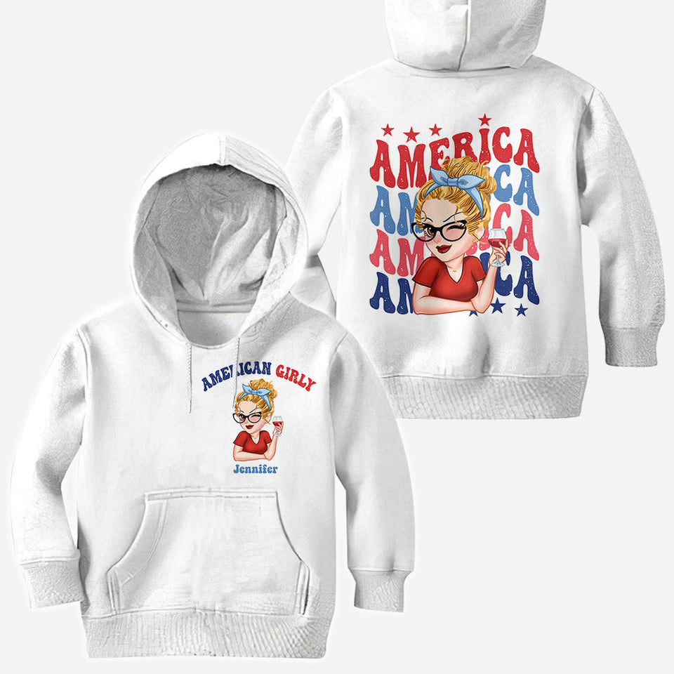 American Girly - Personalized Independence Day/ 4th of July All Over Shirt