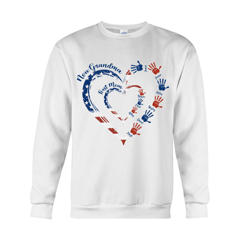 First Mom Now Grandma - Personalized Grandma T-shirt And Hoodie
