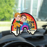 Love Is Love - Personalized LGBT Support Transparent Car Ornament