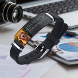 You Left Paw Prints On My Heart - Personalized Dog Engraved Bracelet