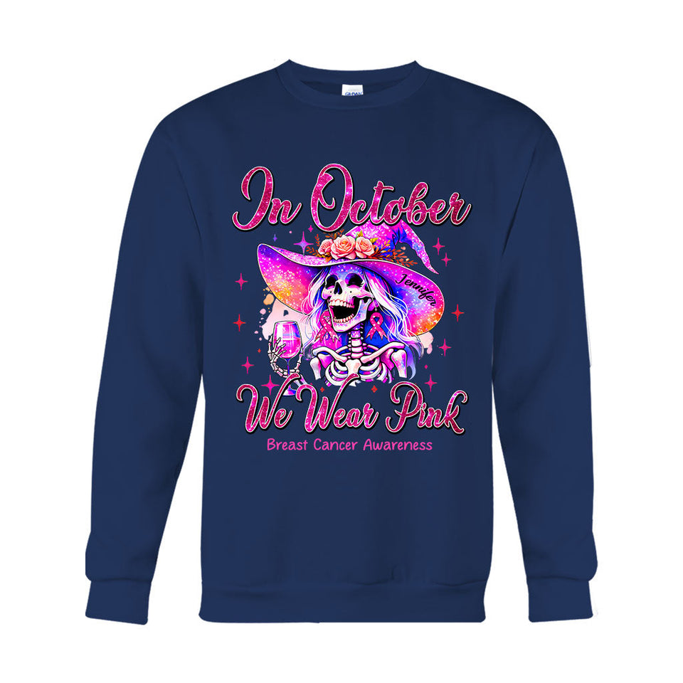 En octobre, on porte du rose - T-shirt et sweat à capuche personnalisés pour la sensibilisation au cancer du sein