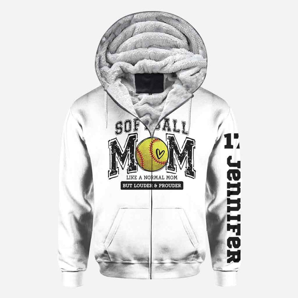 Softball Mom Louder Prouder - Personalized Softball All Over Shirt