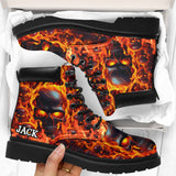 Melted Skull On Fire - Personalized Skull All Season Boots