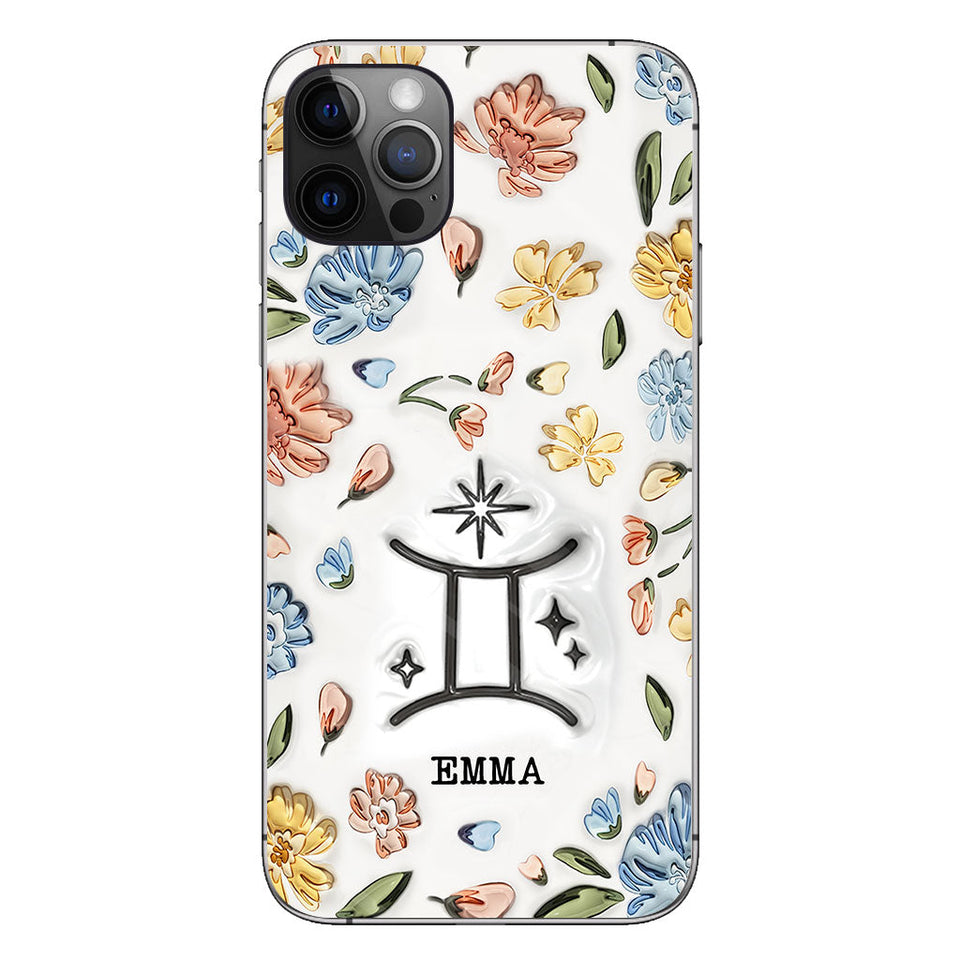 Floral Zodiac Sign - Personalized Horoscope Phone Case