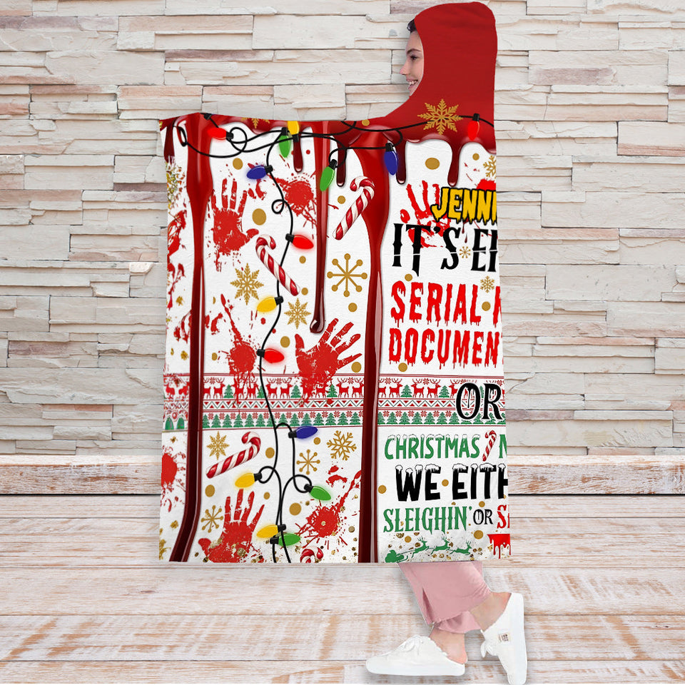 Slayin or Sleighin - Personalized Hooded Blanket