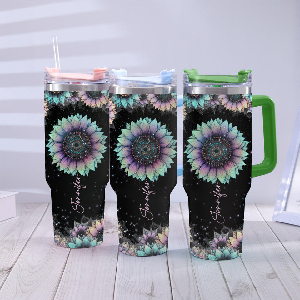 You Are My Sunshine - Personalized Skull Tumbler With Handle
