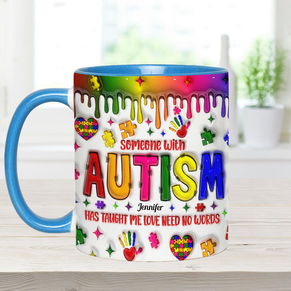L'amour n'a pas besoin de mots - Mug personnalisé pour la sensibilisation à l'autisme