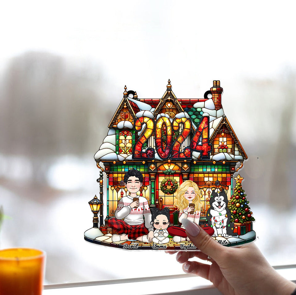 This Is Us - Personalized Family Window Hanging Suncatcher Ornament