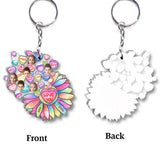 Heart Candy Flower BFF With Face Custom - Personalized Bestie Transparent Keychain