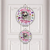 Come In And Rest - Personalized Skull Round Wood Sign