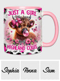 Cute Pink Highland Cow - Personalized Accent Mug